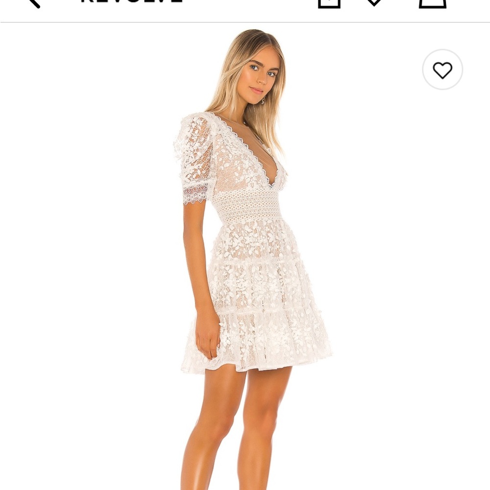 Bronx and Banco White Lace Midi Dress